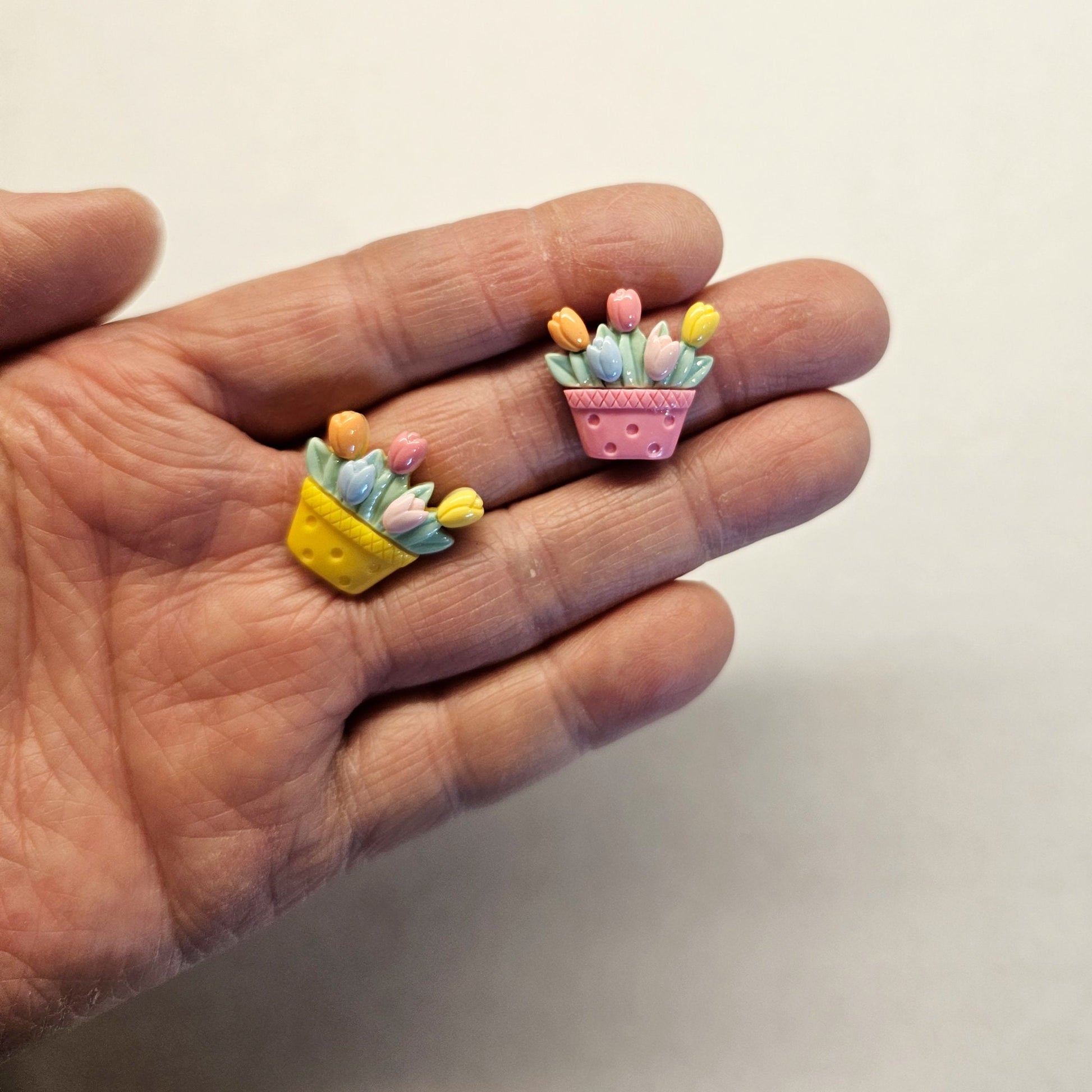 5/15 Pcs Flower Pots Cabochons Resin Flatback Deco #CAB046