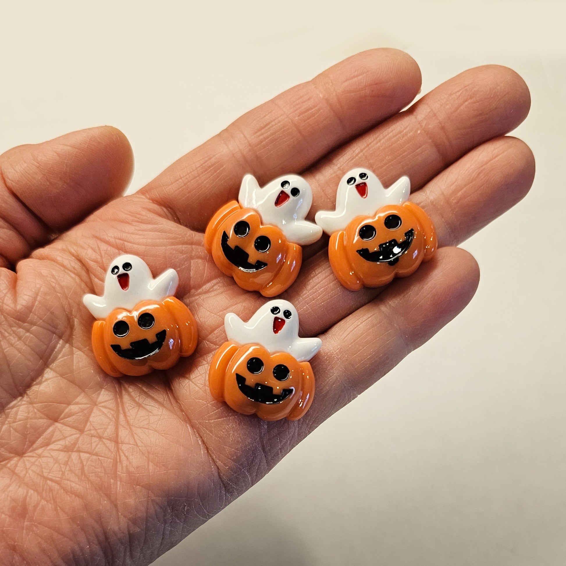 4/10/25 Pcs Pumpkin Ghost Cabochons Resin Cute Halloween Cabochon Flatback #CAB041