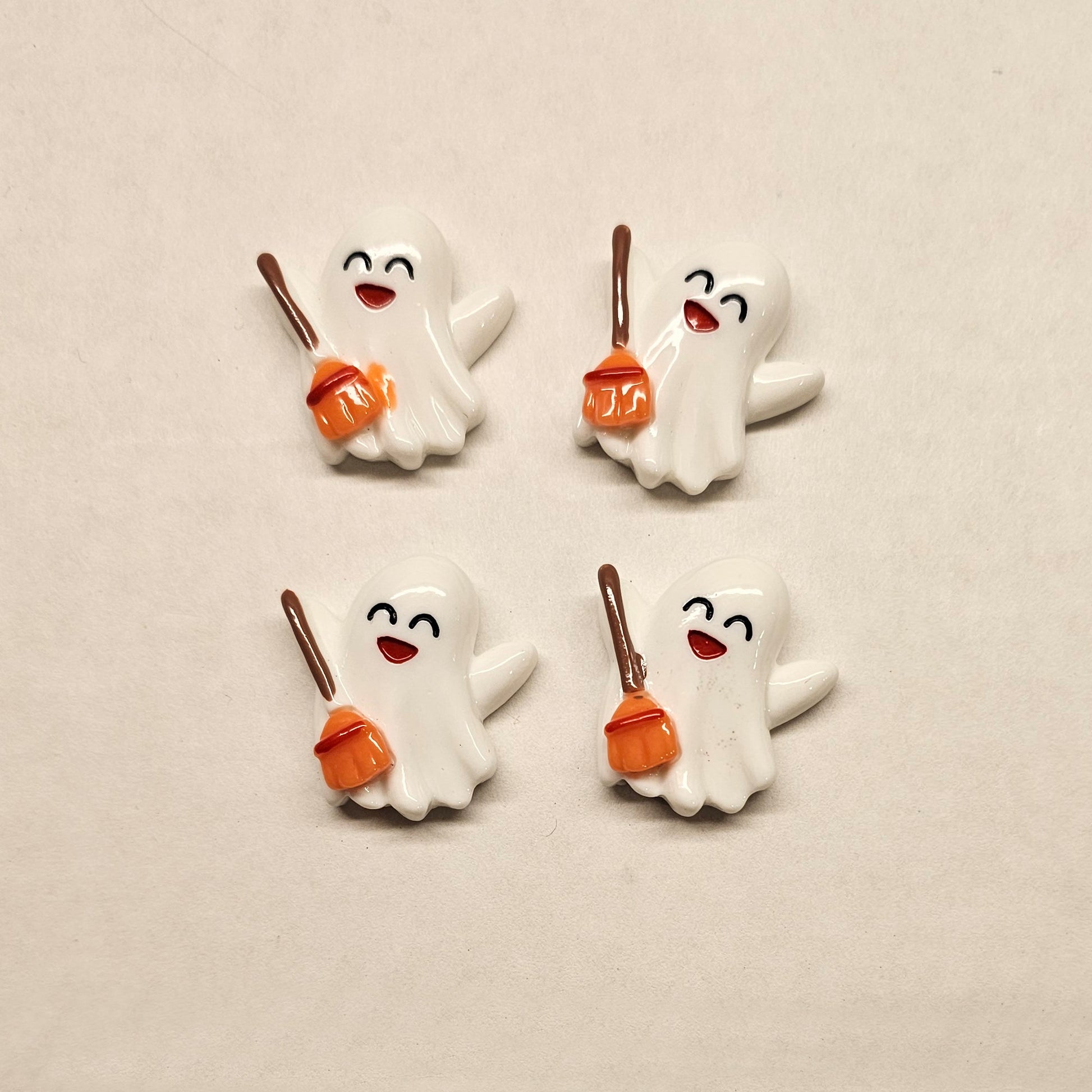 4/10/25 Pcs Halloween Spooky Ghost Cabochons Resin Deco Flatback #CAB038