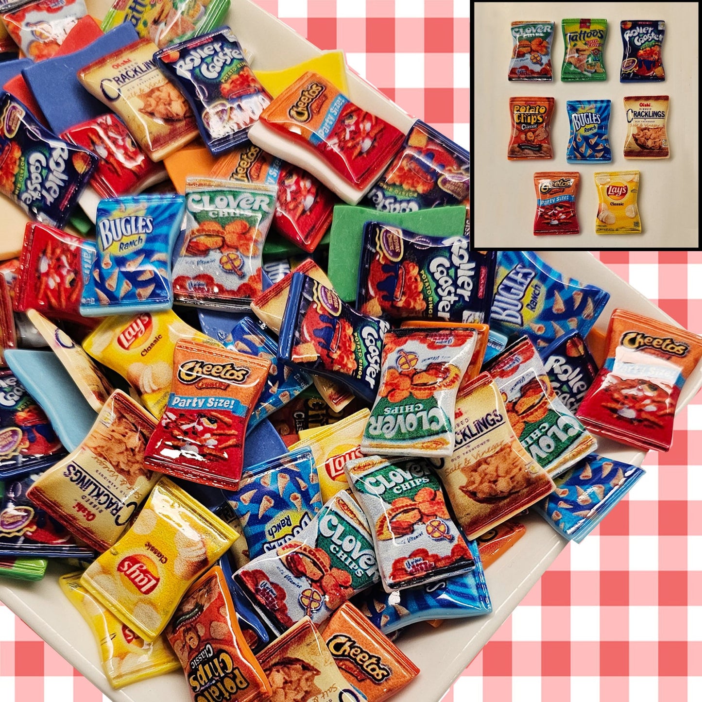 8/24/40 Pcs Snack Chips Resin Flatback Deco #CAB035