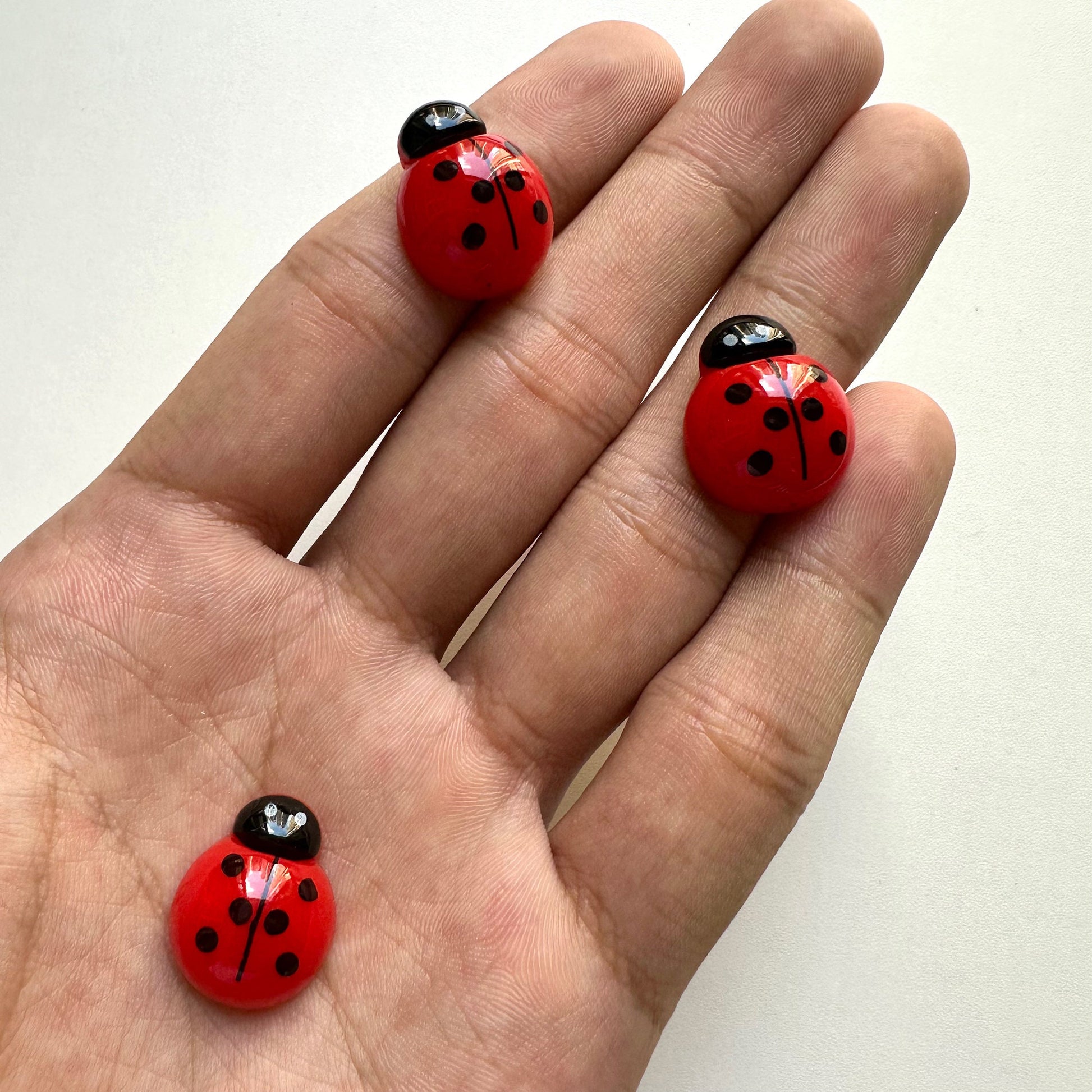 Super Cute Red Ladybug Lady bug Resin Flat Back Cabochons 5/10/25 Pcs #CAB030