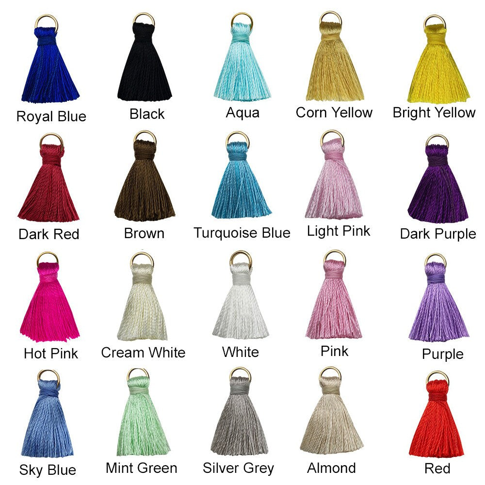 10/30/50 Pcs Mini Tassels Jewelry Tassels Colorful Pendants Charm, Charms #CM002