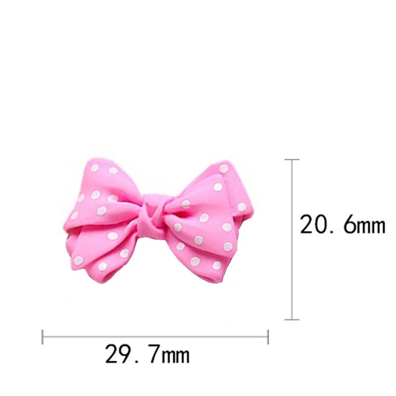 6/20 Pcs Polka dot Bowknot Cute Bow Cabochons Multi Colors #CAB025
