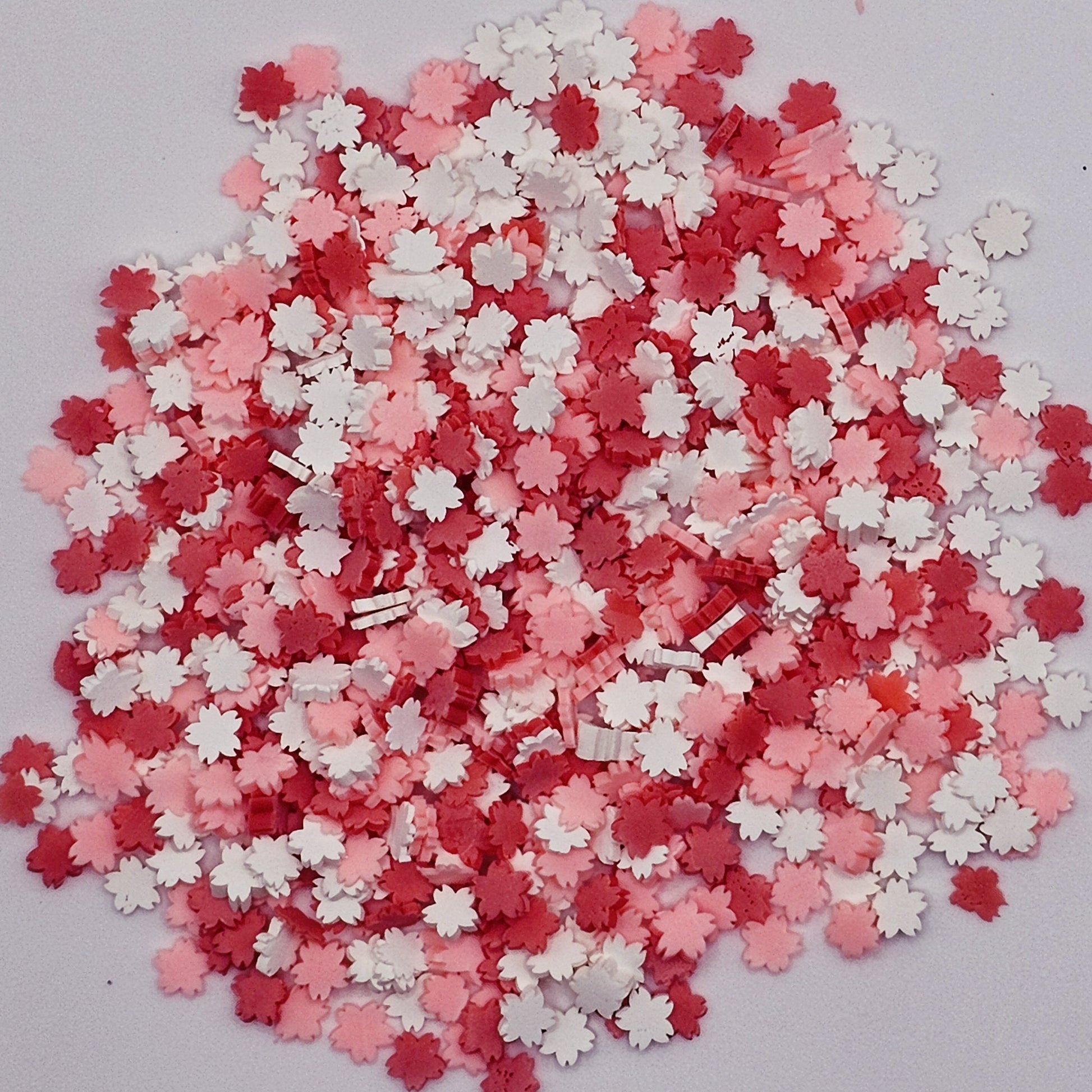 10/30 Gram Pink White Red Polymer Clay Flower Confetti Faux Fake sprinkles Clay Slices #SK004