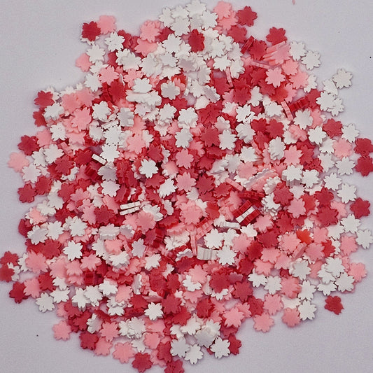 10/30 Gram Pink White Red Polymer Clay Flower Confetti Faux Fake sprinkles Clay Slices #SK004
