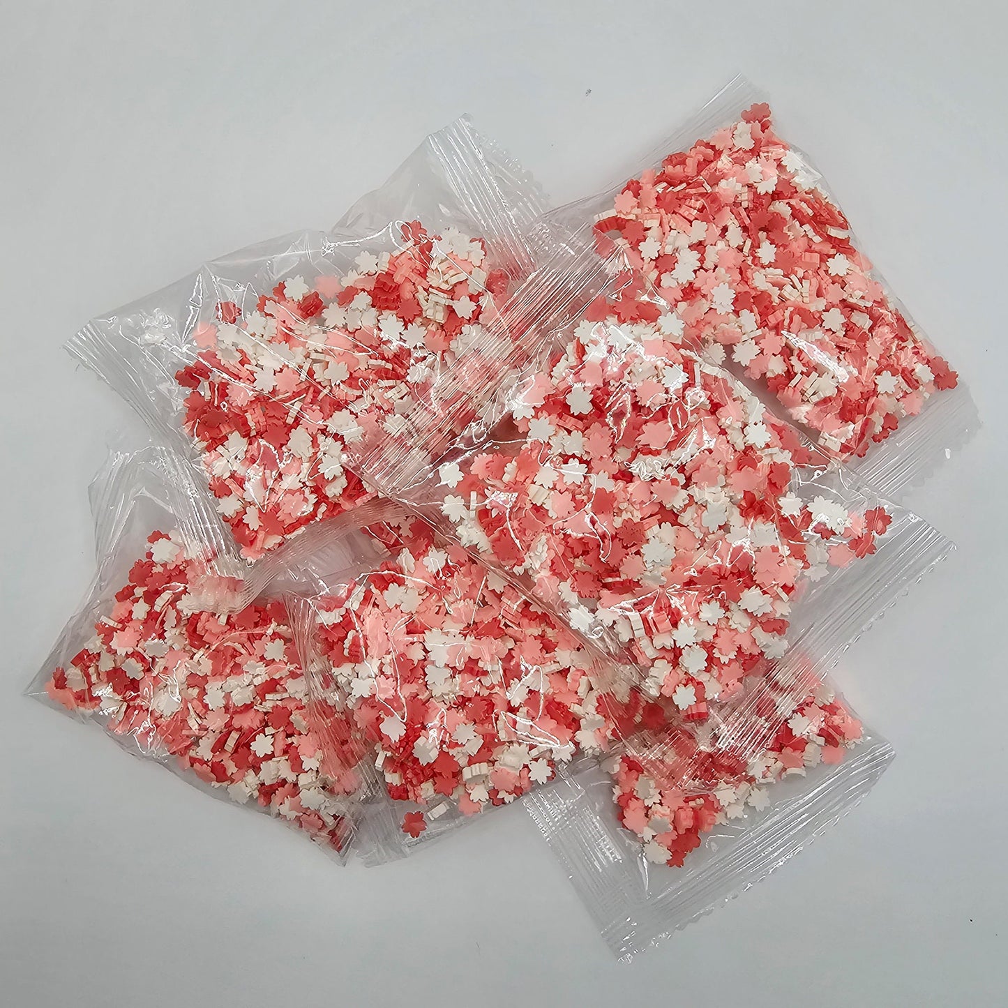 10/30 Gram Pink White Red Polymer Clay Flower Confetti Faux Fake sprinkles Clay Slices #SK004
