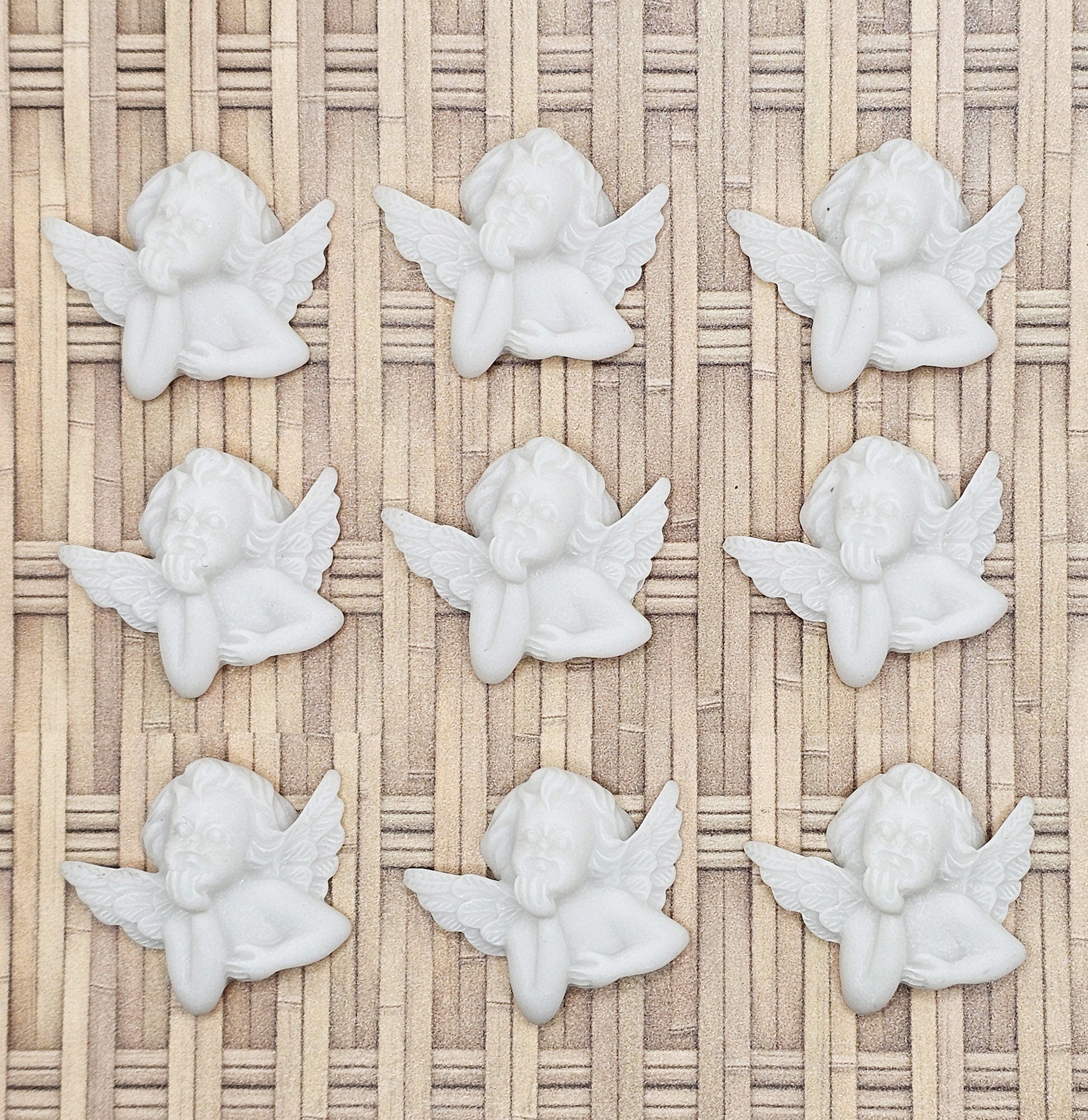 6 pcs Kawaii Miniature Angel Cherubs Resin Flat Back Cabochons #CAB015