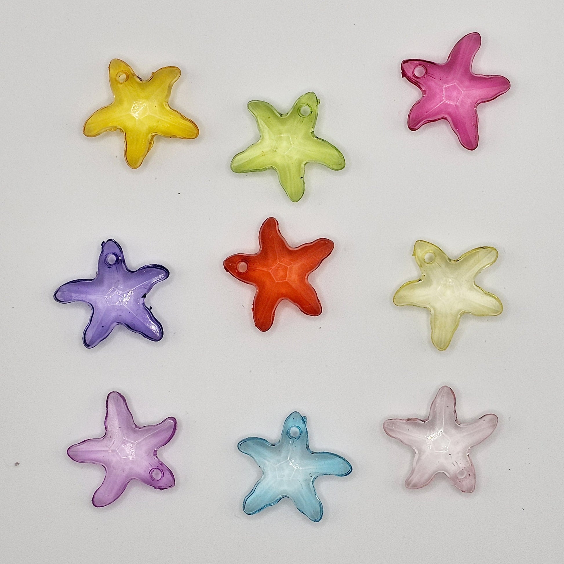 10 Pcs Mixed Color 3D Translucent Starfish Resin Charms Cabochons #CAB077