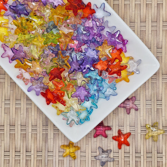 10 Pcs Mixed Color 3D Translucent Starfish Resin Charms Cabochons #CAB077