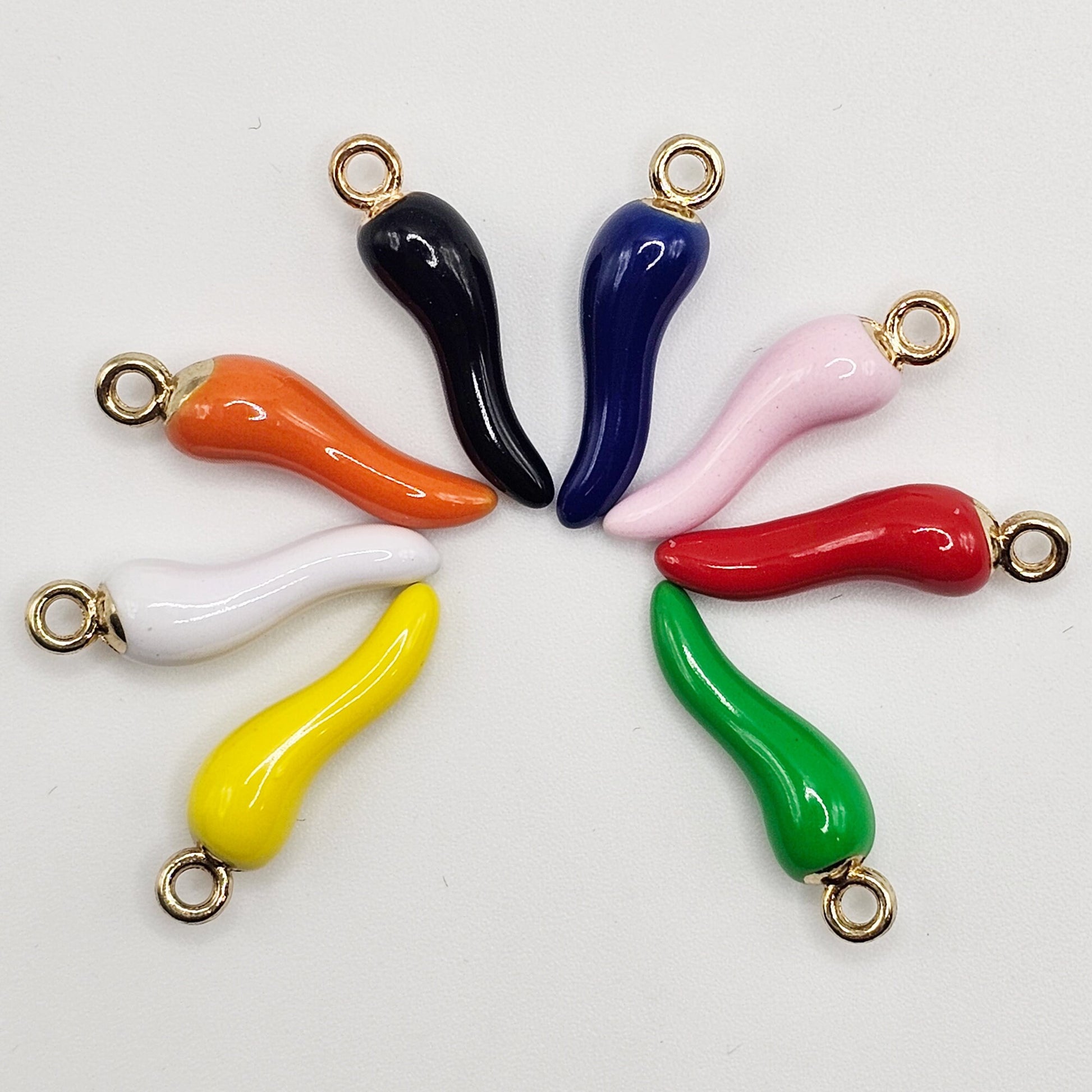 4 Pcs Enamel Chili Pepper Charm Charms #CM006