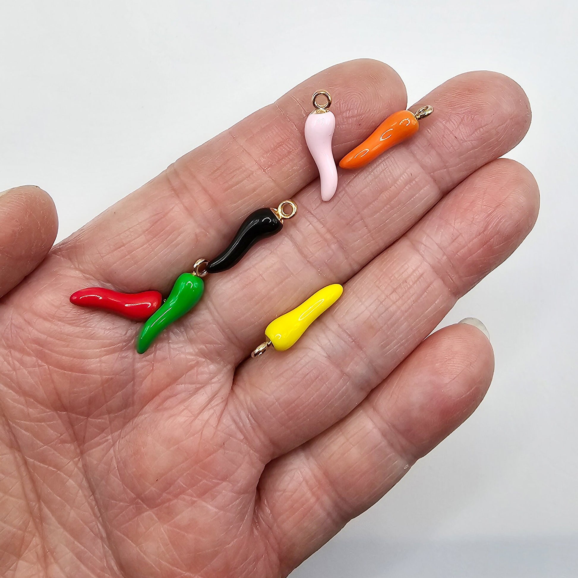 4 Pcs Enamel Chili Pepper Charm Charms #CM006