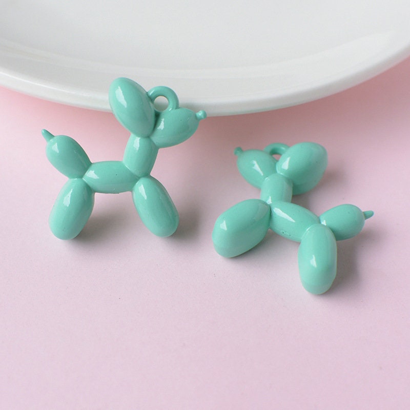 6/20 Pcs Balloon Dog Puppy Animal Balloon Macaron Color Resin Cabochons Charms #CAB011