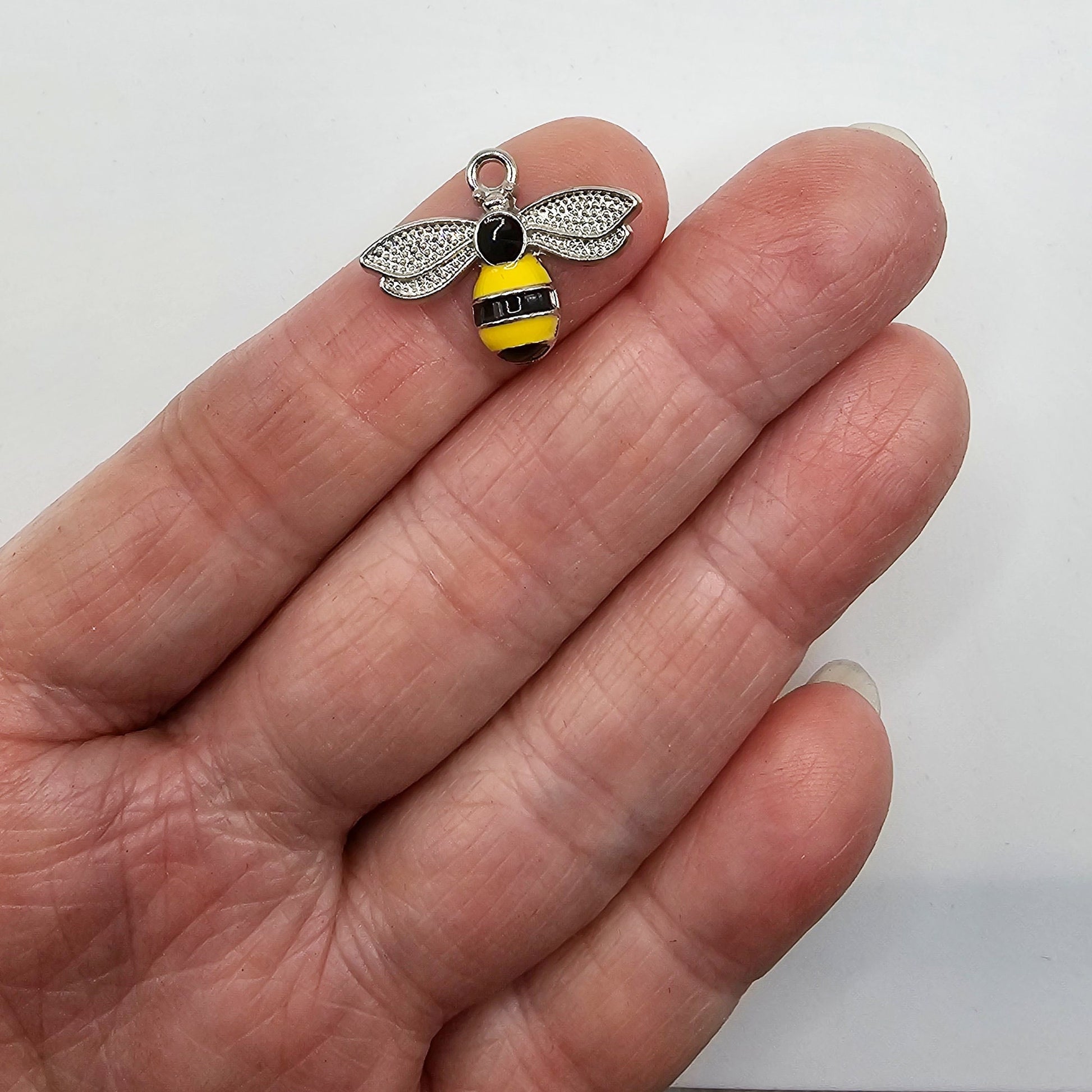 6/15/30 Pcs Honey Bee Bumblebee Enameled Charms Silver Tone Gold Tone #CM004