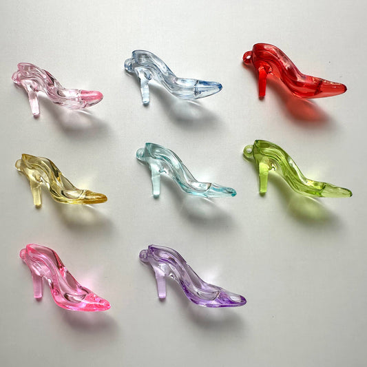 Large Multicolor Acrylic Adorable 3D High Heel Shoe Charms Pendant 60mm x 20mm x 30mm 5/10 Pcs #CAB027