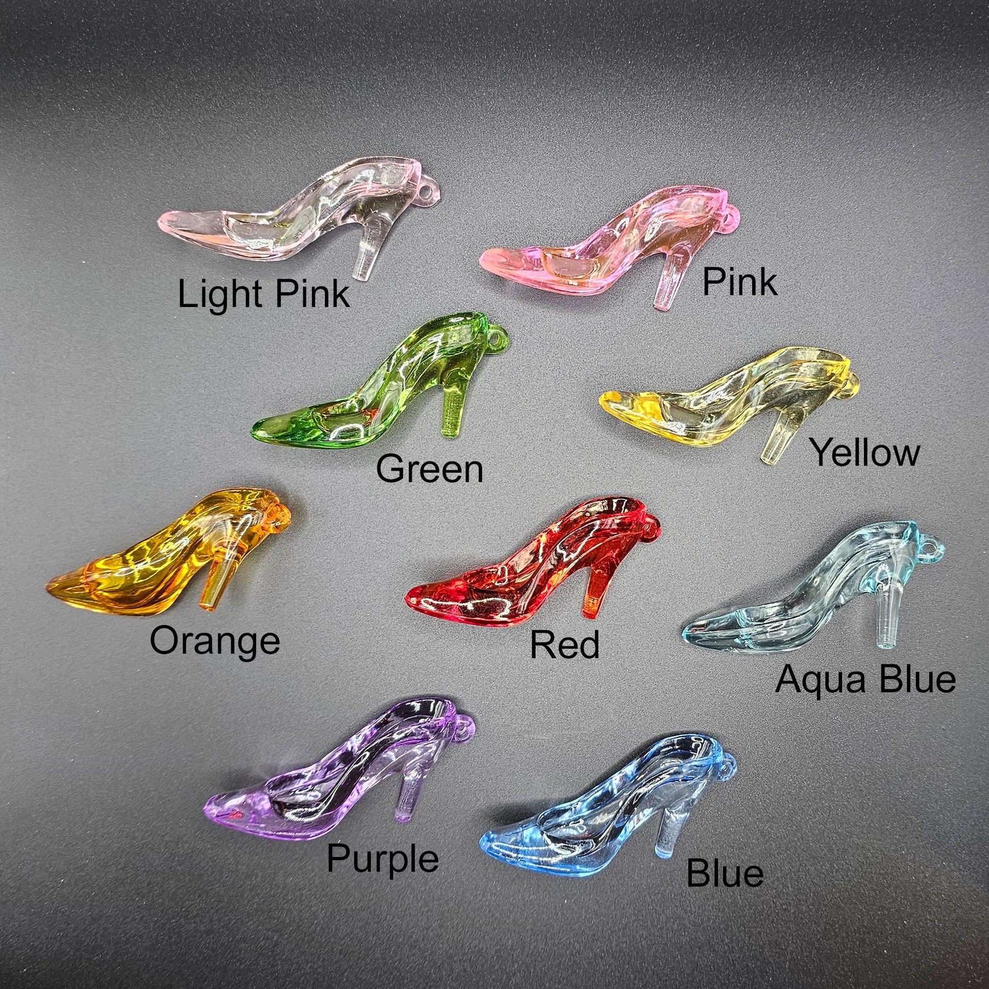 Large Multicolor Acrylic Adorable 3D High Heel Shoe Charms Pendant 60mm x 20mm x 30mm 5/10 Pcs #CAB027