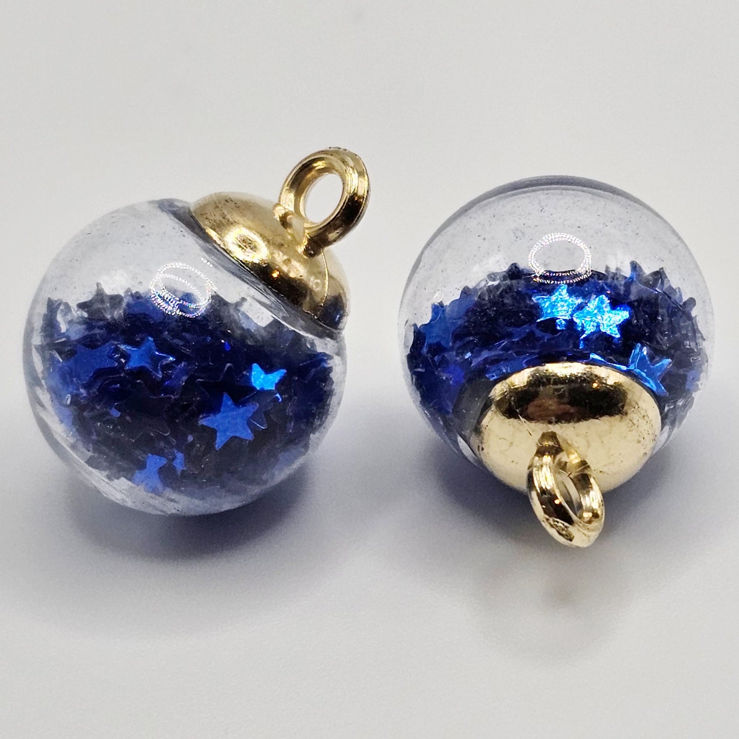 4 /15 Pcs Glass Ball Charms Float Glitter Stars Confetti Stars Jewelry Charm, Charms Pendant #CM001