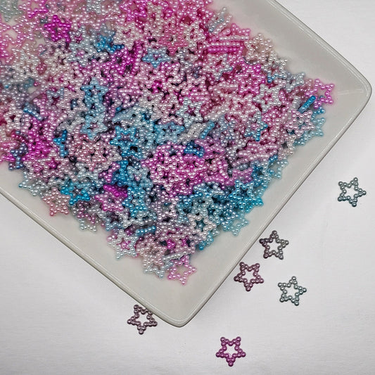 100 Pcs Pastel Gradient Star Pearl Beads Cabochons 12mm #CAB075