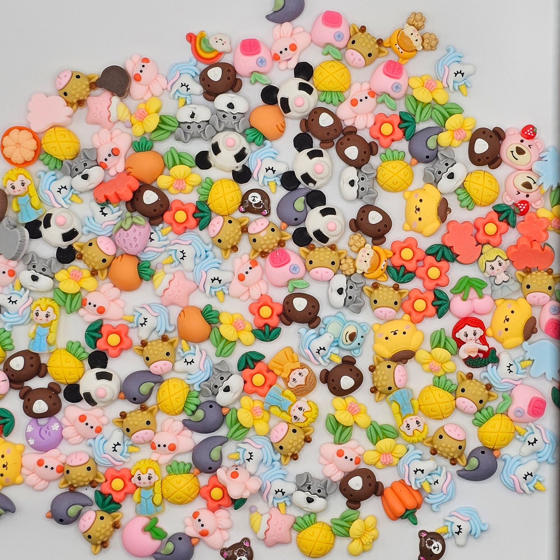 20/50 Pcs Cute Miniature Kawaii Decoden Cartoon Character Resin Flatback Cabochons #CAB022