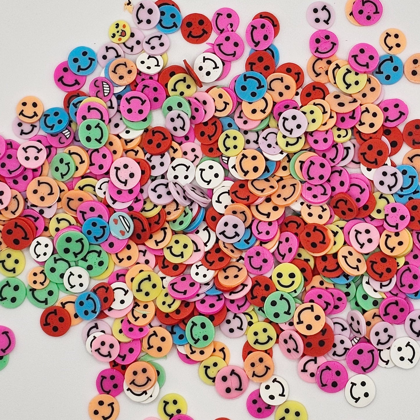 10/30 grams Multicolor Happy Smiley Face Polymer Clay Faux Fake Confetti Sprinkles Clay Slices Emoji Sprinkles #SK006