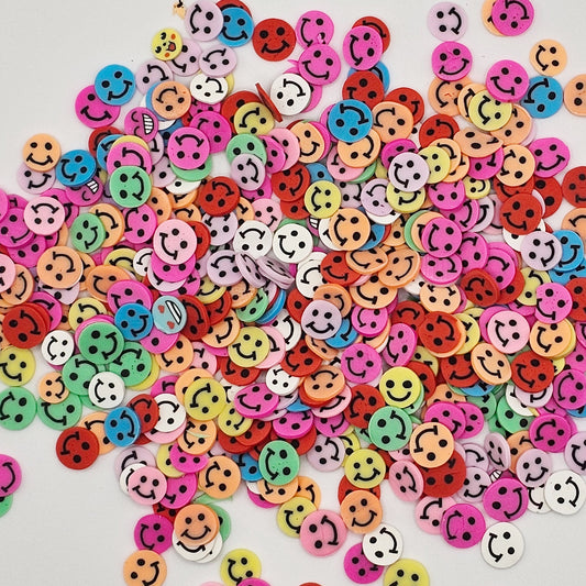 10/30 grams Multicolor Happy Smiley Face Polymer Clay Faux Fake Confetti Sprinkles Clay Slices Emoji Sprinkles #SK006