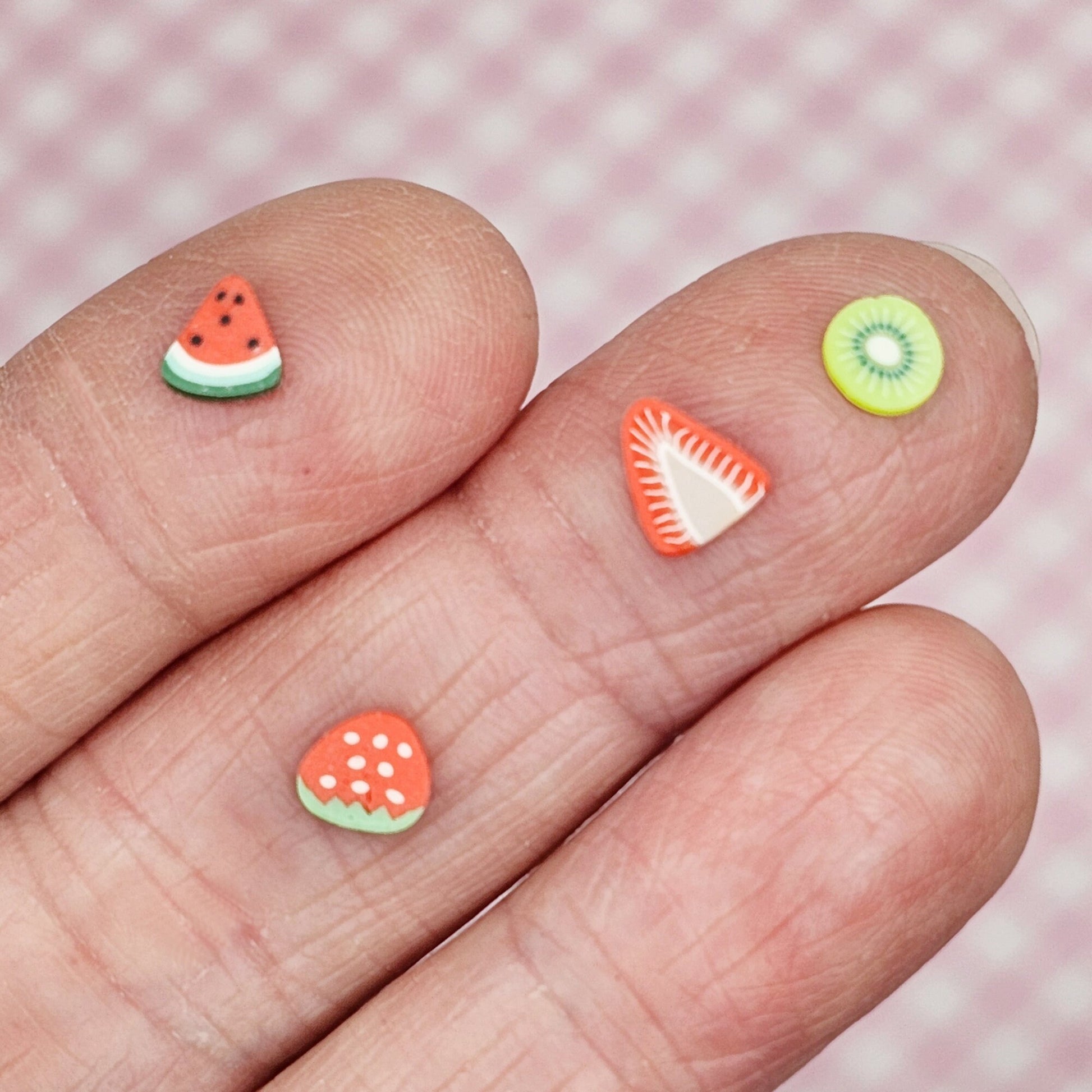 10/30/50 gram Mixed Fruits Polymer Clay Watermelon Kiwi Lemon Strawberry Faux Fake Confetti Sprinkles Clay Slices #SK013
