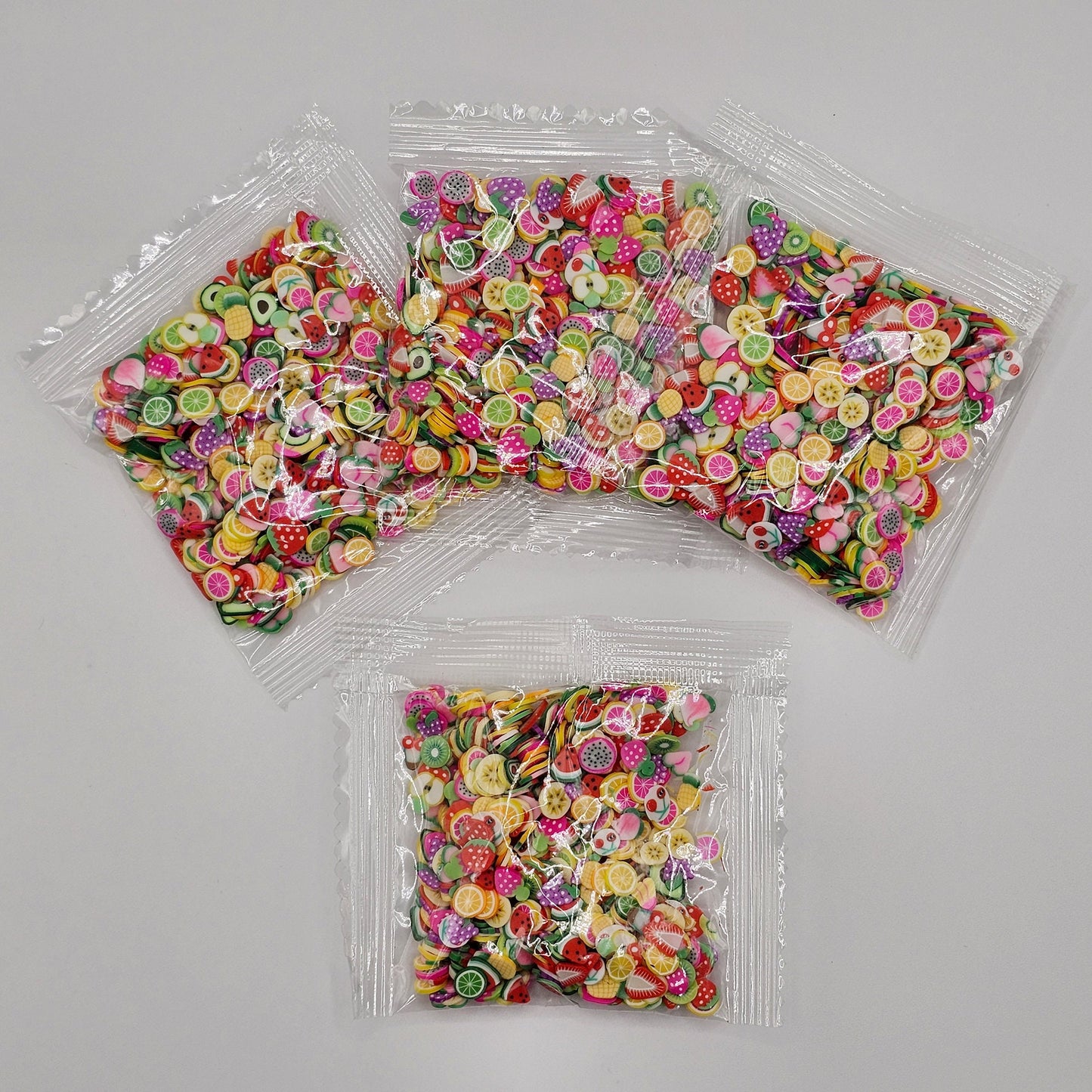 10/30/50 gram Mixed Fruits Polymer Clay Watermelon Kiwi Lemon Strawberry Faux Fake Confetti Sprinkles Clay Slices #SK013