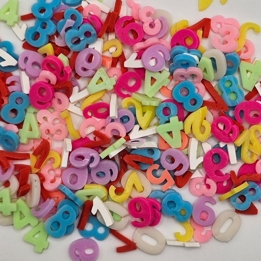 10/30 grams Assorted Polymer Clay Kawaii Number Sprinkles, Fimo Fake Sprinkle #SK008