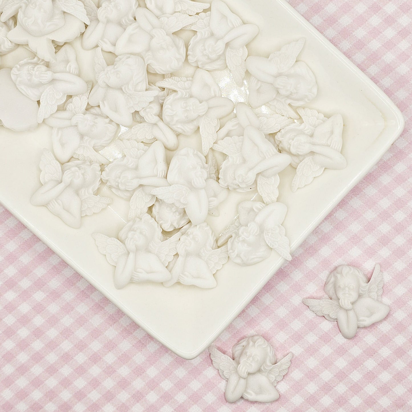 6 pcs Kawaii Miniature Angel Cherubs Resin Flat Back Cabochons #CAB015