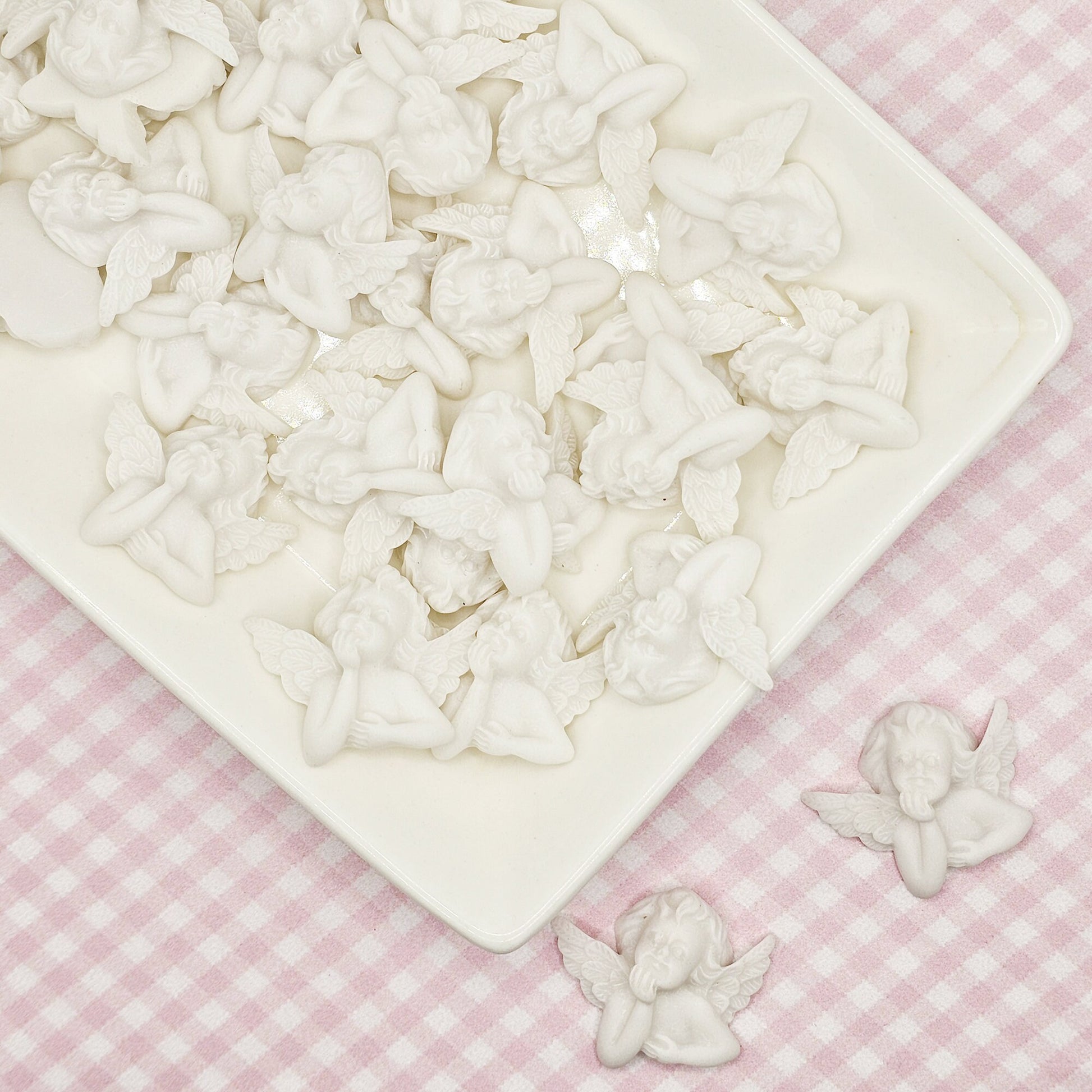 6 pcs Kawaii Miniature Angel Cherubs Resin Flat Back Cabochons #CAB015