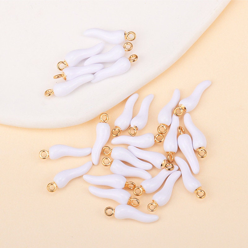 4 Pcs Enamel Chili Pepper Charm Charms #CM006