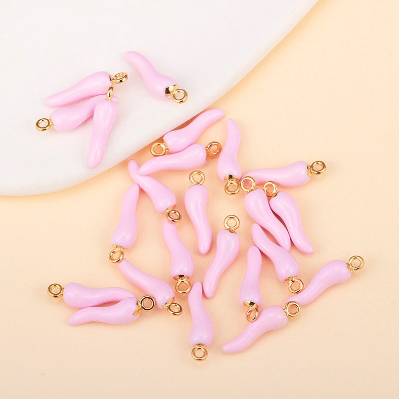 4 Pcs Enamel Chili Pepper Charm Charms #CM006