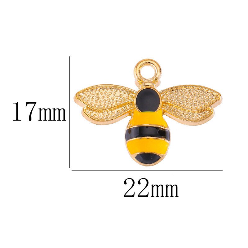 6/15/30 Pcs Honey Bee Bumblebee Enameled Charms Silver Tone Gold Tone #CM004
