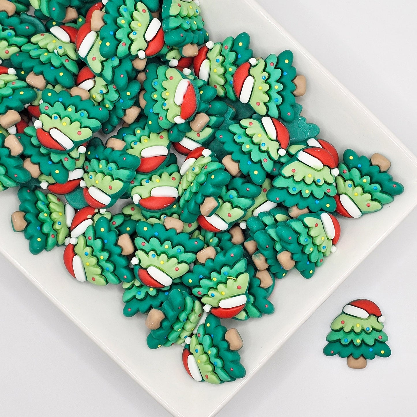 4/10/25 Pcs Christmas Tree Cabochons Resin Flatback Xmas Holiday Cabochon #CAB007-L