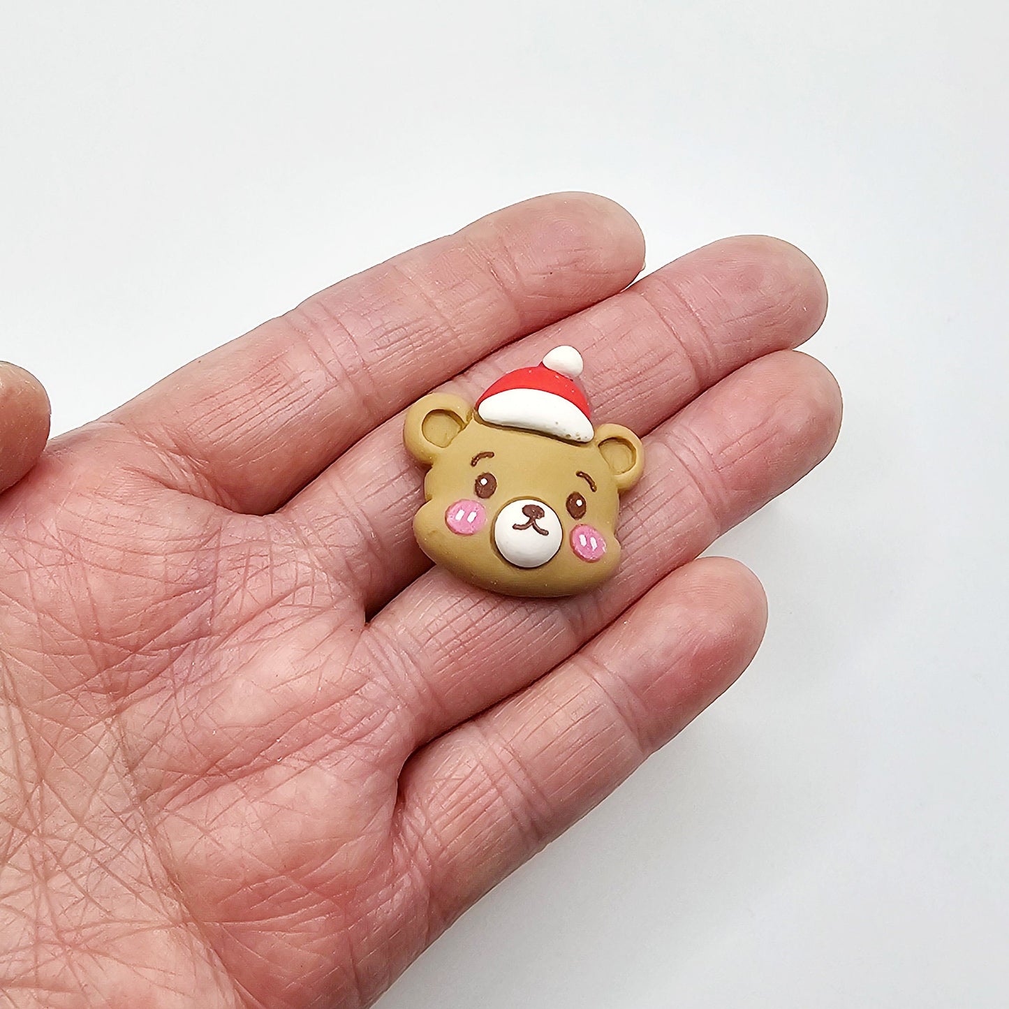 4/10/25 Pcs Christmas Bear Cabochons Resin Flatback Kawaii Xmas Holiday Deco #CAB006-L