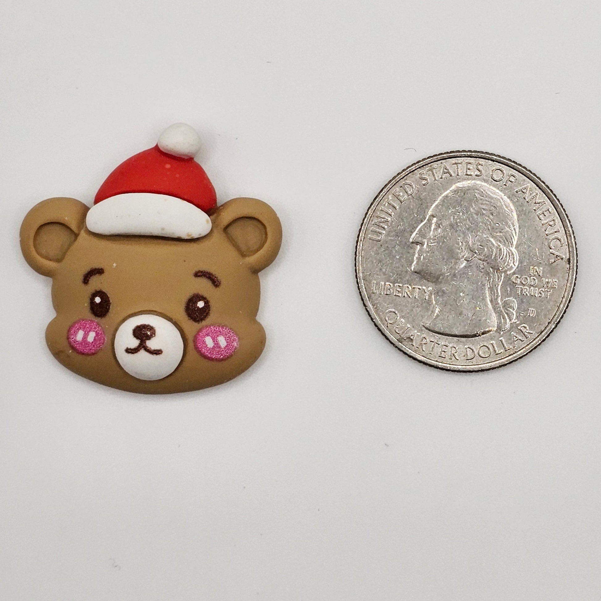 4/10/25 Pcs Christmas Bear Cabochons Resin Flatback Kawaii Xmas Holiday Deco #CAB006-L