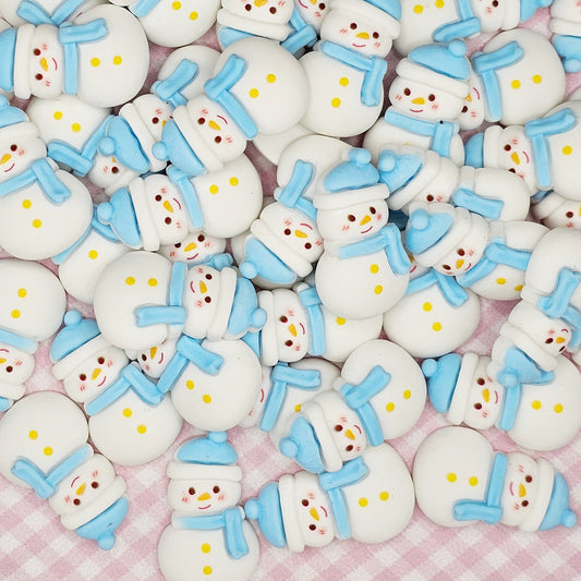 4/10/25 Pcs Christmas Snowman Snowmen Cabochons Cabochon, Resin Flatback Kawaii Xmas Holiday Deco #CAB004-L