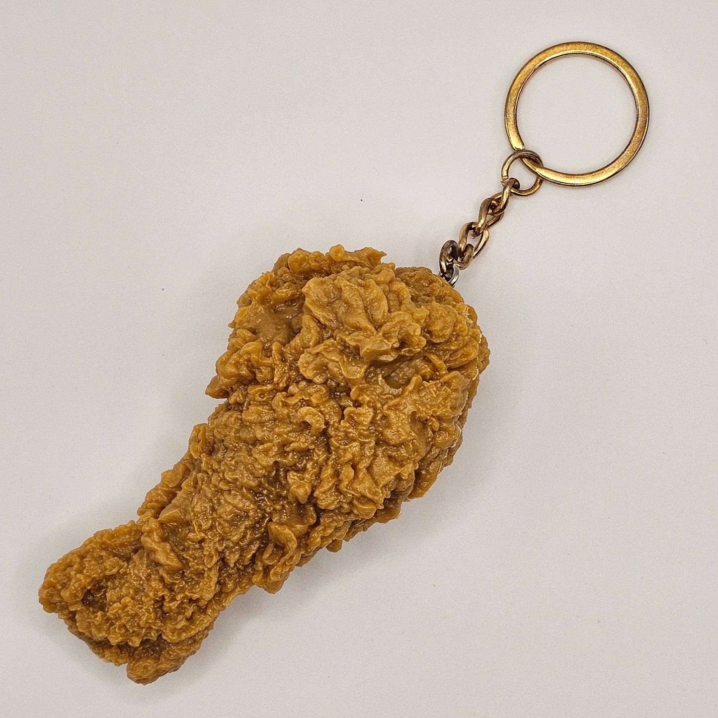 Fake Imitation Artificial Fried Chicken Wing Drumette Actual Size Charms Key Chain Keyring #KR006