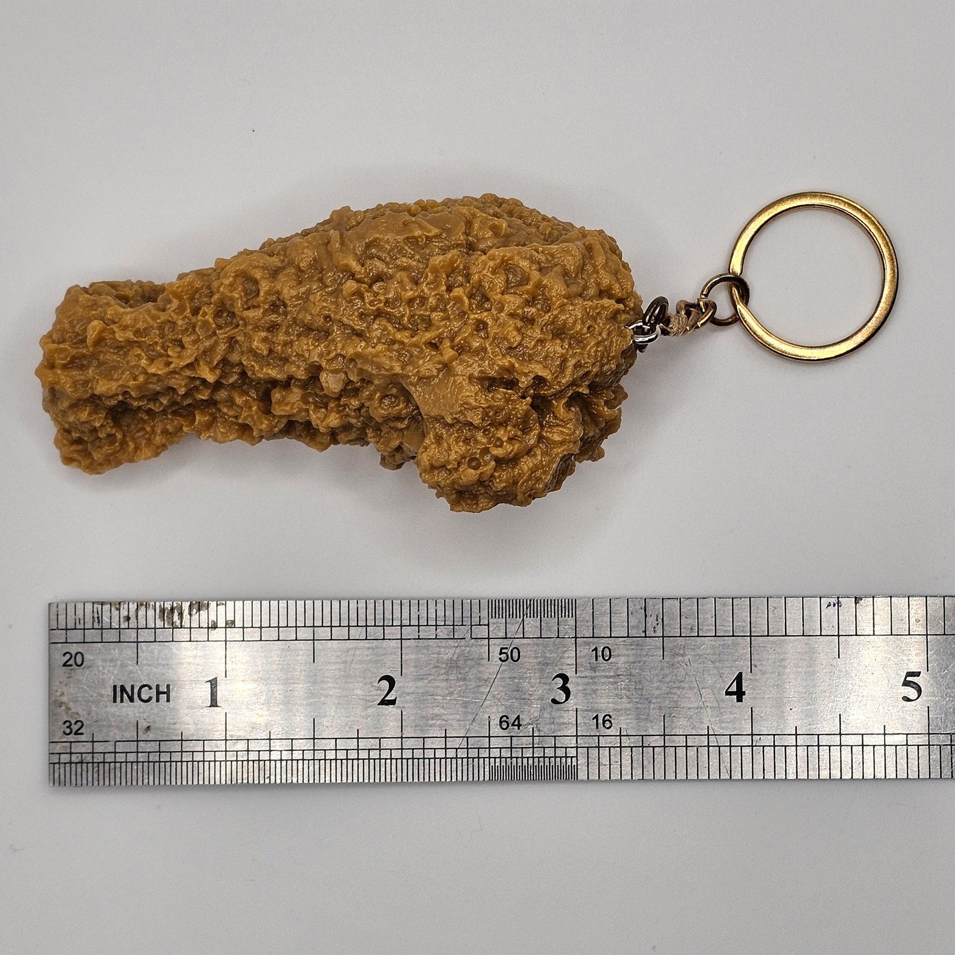 Fake Imitation Artificial Fried Chicken Wing Drumette Actual Size Charms Key Chain Keyring #KR006