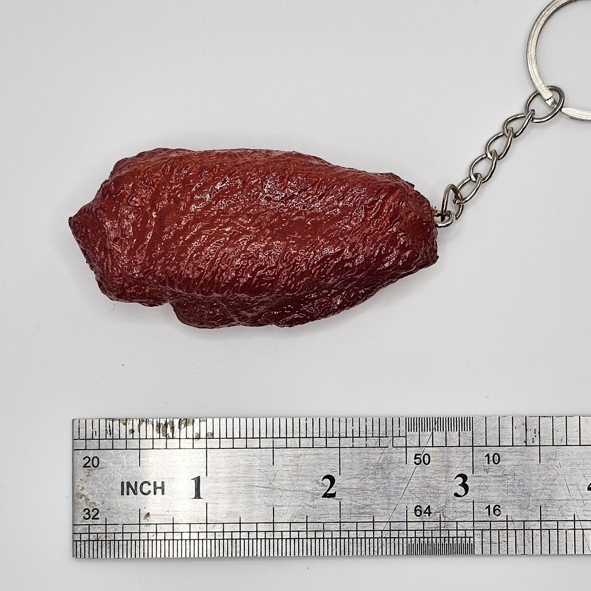 Fake Imitation Artificial BBQ Chicken Wing Wingettes Flat Actual Size Charms Key Chain Keyring #KR005