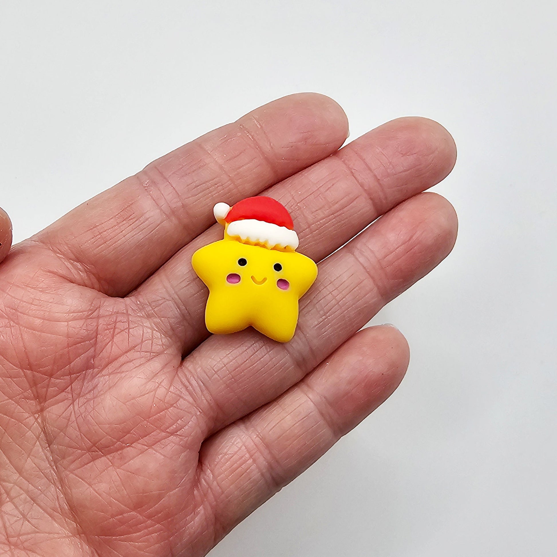 4/10/25 Pcs Christmas X mas Star Cabochons Cabochon Resin Flatback Kawaii Xmas Holiday Deco #CAB005-L