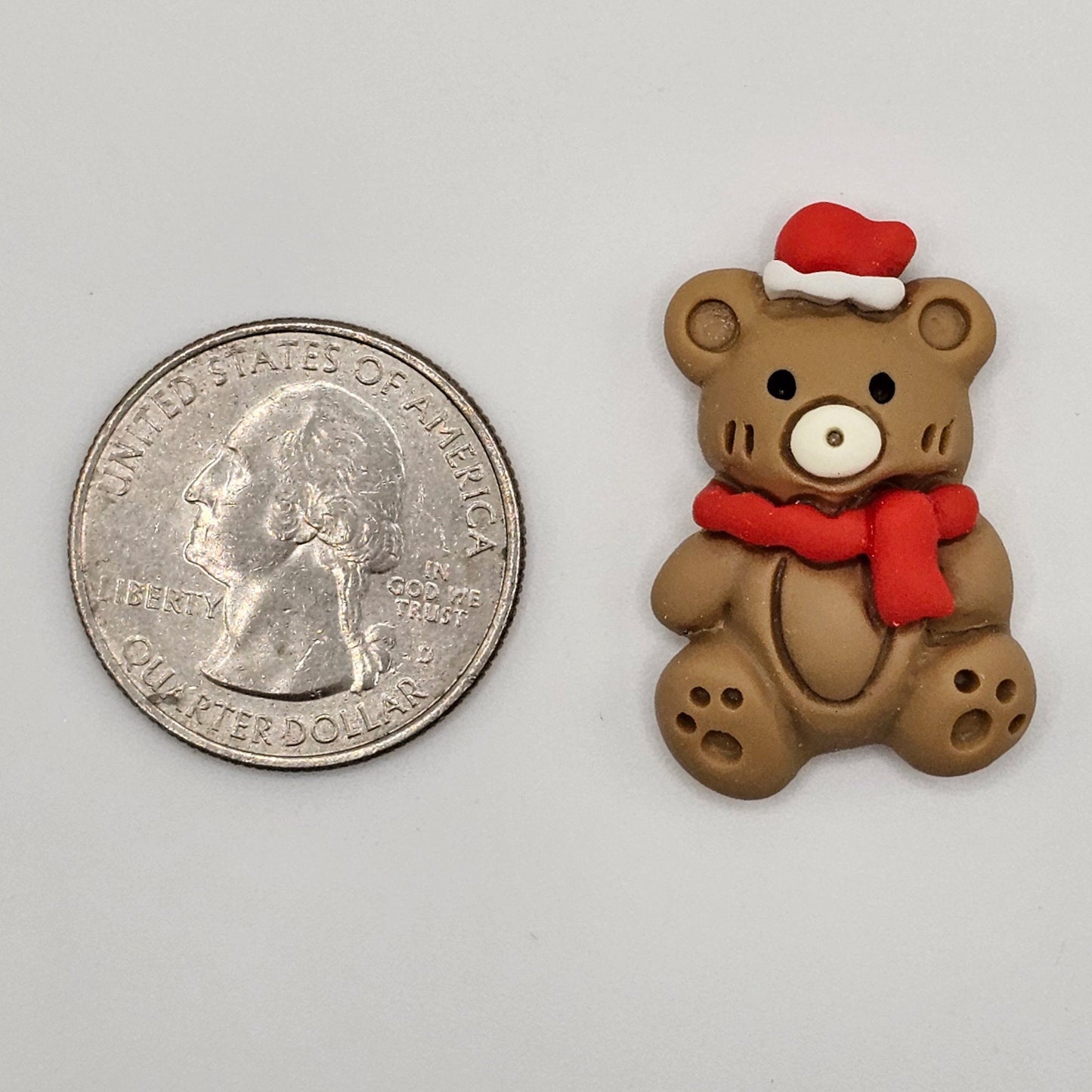 4/10/25 pcs Christmas Teddy Bear Cabochons Resin Flatback Kawaii Xmas Holiday Deco #CAB003-L