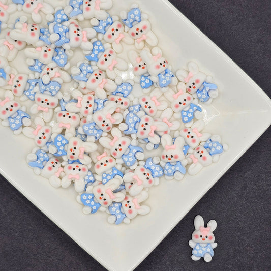 5 pcs Little Rabbit Kawaii Cute Cabochon, Cabochons Resin Flatback #CAB089