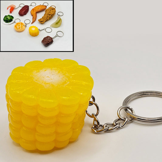 Fake Artificial Butter Corn Imitation Food Actual Size Charms Key Chain Keyring #KR010