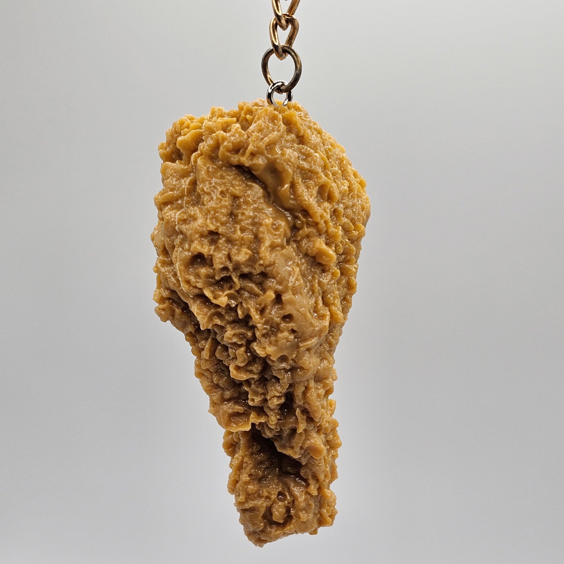 Fake Imitation Artificial Fried Chicken Wing Drumette Actual Size Charms Key Chain Keyring #KR006