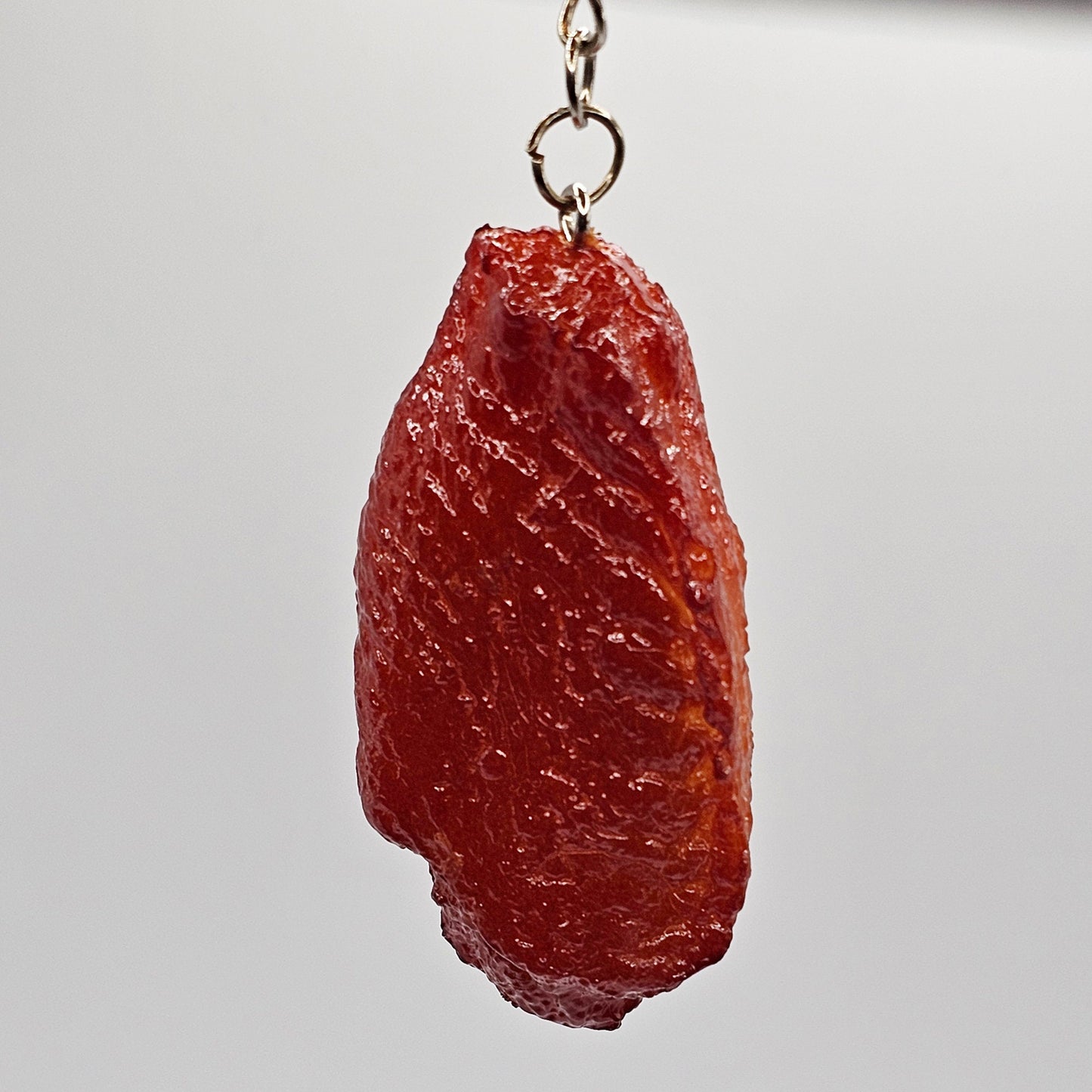 Fake Imitation Artificial BBQ Chicken Wing Wingettes Flat Actual Size Charms Key Chain Keyring #KR005