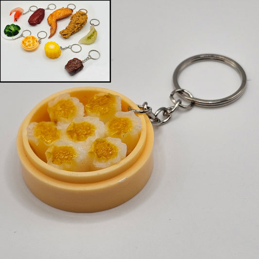 1 Pc Miniature Dim Sum Shumai Steamed Buns Dumpling Charms Key Chain Keyring #KR004