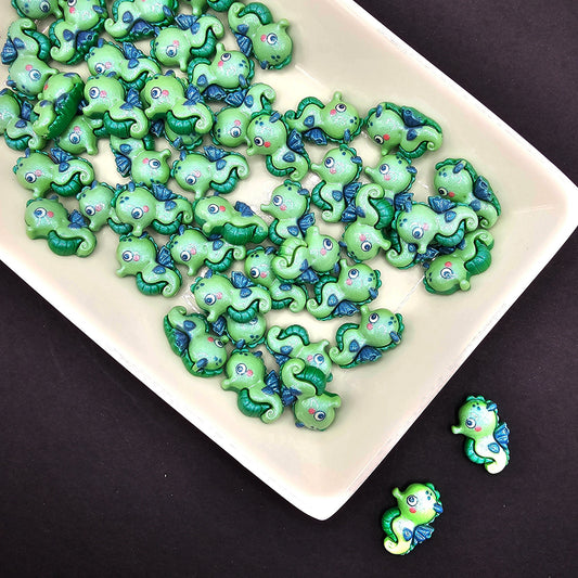5 Pcs Shimmer Seahorse Kawaii Cute Cabochon, Cabochons Resin Flatback #CAB087