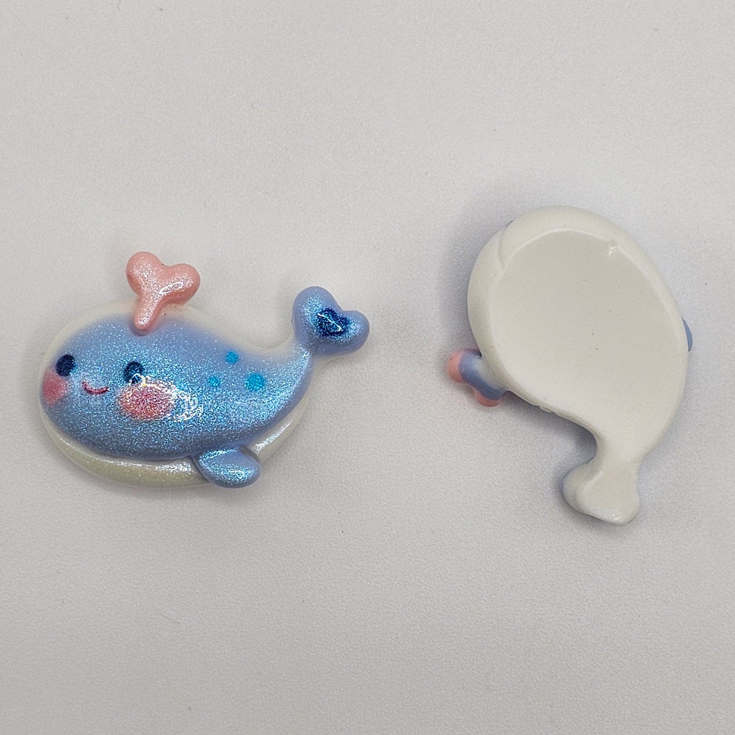 5 Pcs Shimmer Whale Kawaii Cute Cabochon, Cabochons Resin Flatback #CAB094