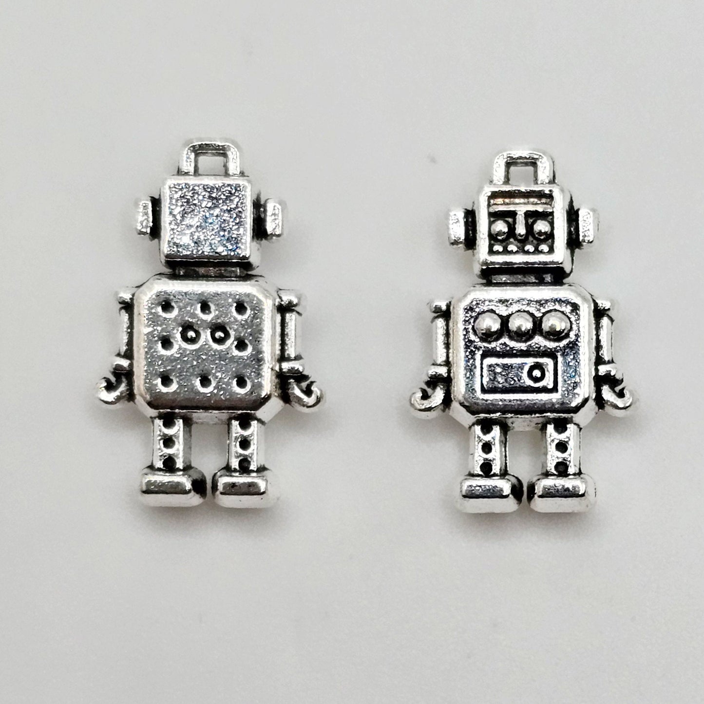 10/25/50 Pcs Robot Silver Tone Charm, Charms #CM026