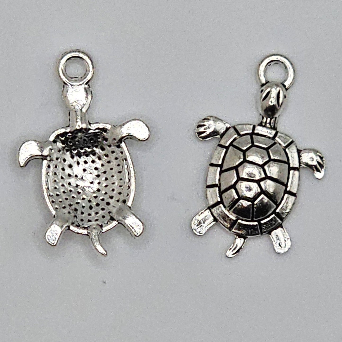 10/25/50 Pcs Turtle Silver Tone Charm, Charms #CM027